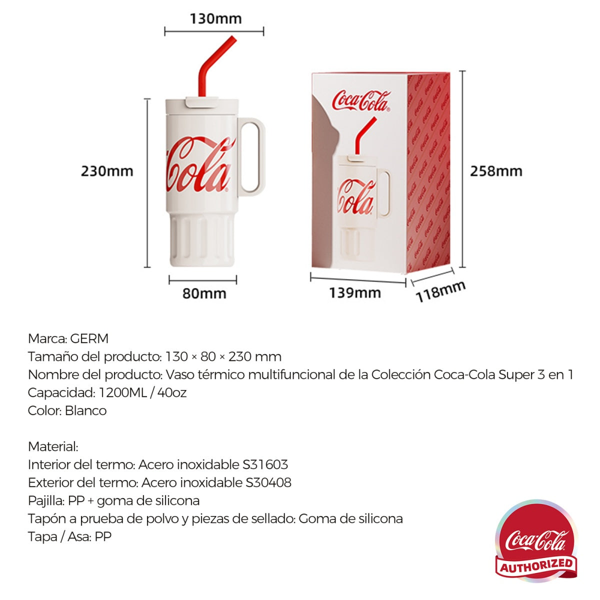 Vaso Térmico Premium Classic Coca-cola | 1200ml / 40oz